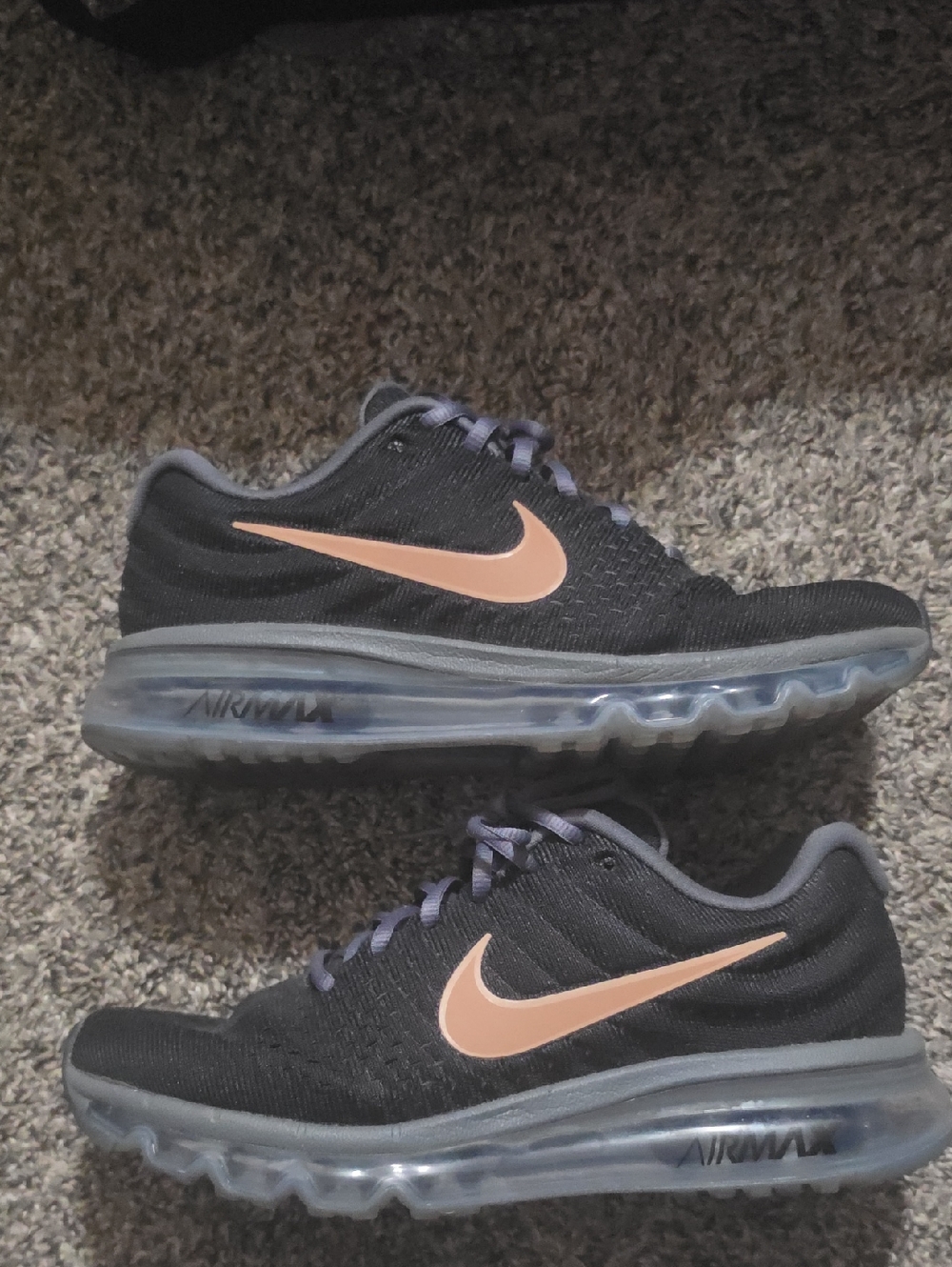 Nike Women’s Air Max Running Shoes - Black with Tan Swoosh